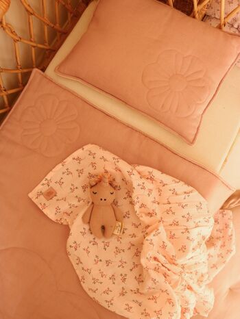 Parure de lit enfant bloom en lin "Rose poudré" Grand modèle 7
