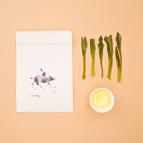 TAI PING — Thé Vert Nature (légère, arôme de fleurs d'orchidée) - Le sachet kraft 40G