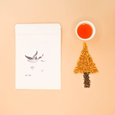 SOPRACCIGLIA D'ORO CON OSMANTO — Tè nero profumato, fiori di osmanto (aroma legnoso e mielato) - sacchetto kraft da 40 g