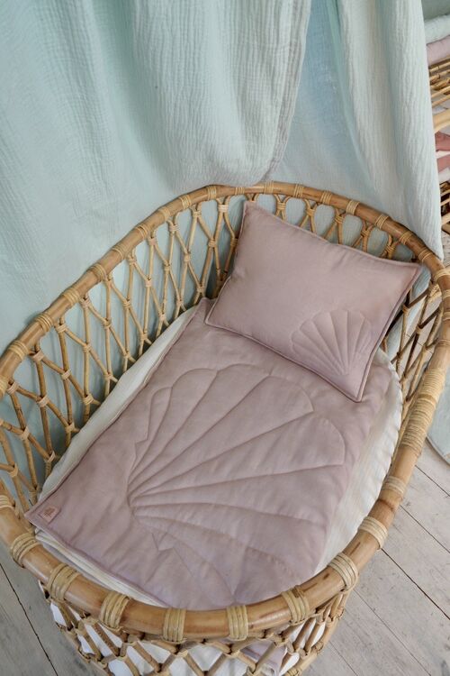 Linen shell child cover set  "Powder pink"