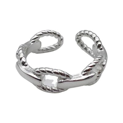 Anillo con cadena de margaritas - Plata