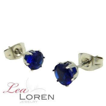 Clous d'oreilles Eva Bleu