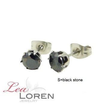 Clous d'oreilles Eva Noir