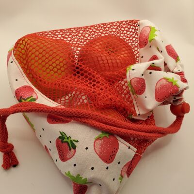 sac à vrac motif fraises grand format