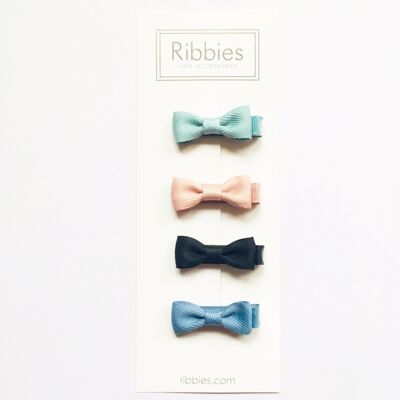 Set di 4 Barrettes Anti-Glisse à Nœud pour Bébé - Ciel - Bébé - Petit enfant