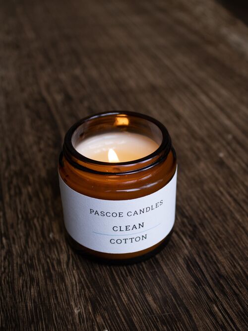 Clean Cotton Small Amber Candle