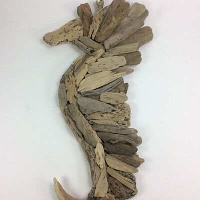 Tough driftwood seahorse H85 cm
