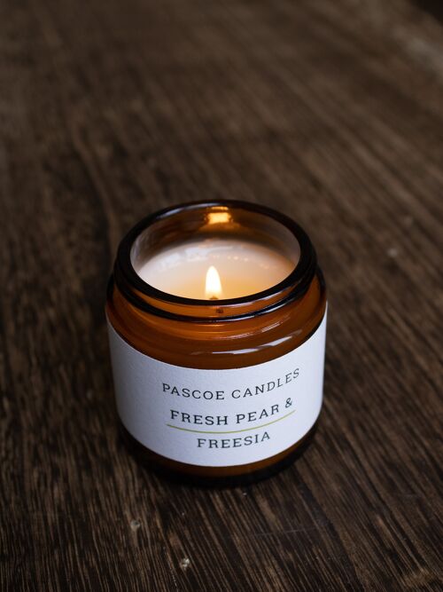 Fresh Pear & Freesia Small Amber Candle