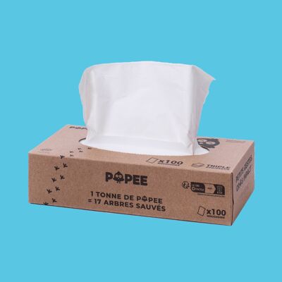 Popee empfindliche Hauttücher (Schachtel mit 100)