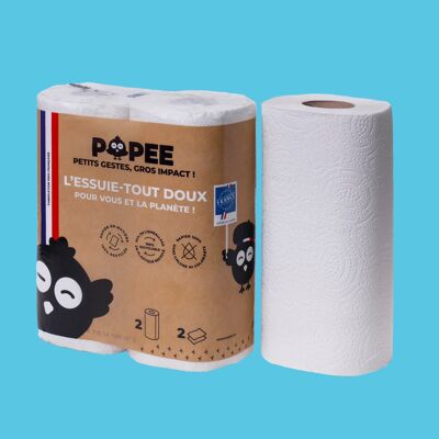 Asciugamani di carta ultra assorbenti Popee (confezione da 2 rotoli)