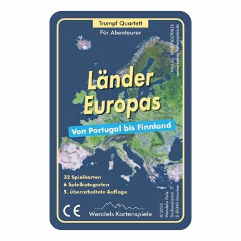 Pays d'Europe Jeux de cartes Trump Quartet pour enfants et adultes 8