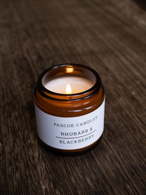 Rhubarb & Blackberry Small Amber Candle