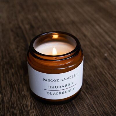 Rhubarb & Blackberry Small Amber Candle