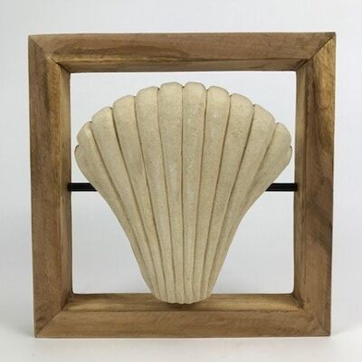 Shell for on the wall wood / concrete model 3 30x30 cm handmade wall object