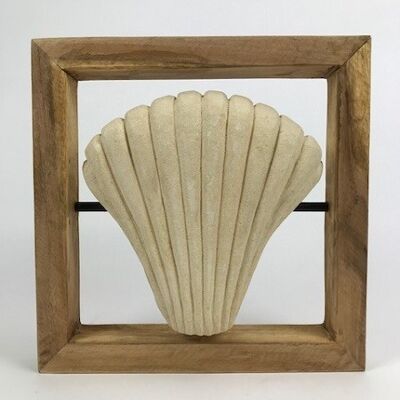 Coquille pour sur le mur bois / béton modèle 3 objet mural fait main 30x30 cm