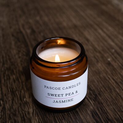 Sweet Pea & Jasmine Small Amber Candle