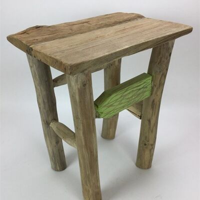 Scrapwood stool in vintage style, height 50 cm