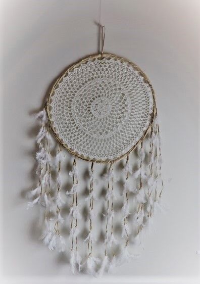 Bellissimo acchiappasogni fatto a mano in stile Ibiza, diametro 50 cm