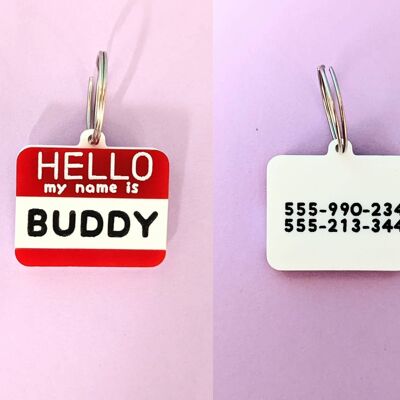Custom pet tags with ring / Pet id tag