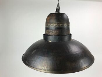 Belle lampe à suspension en métal recyclé au look vintage 36 x 22 cm