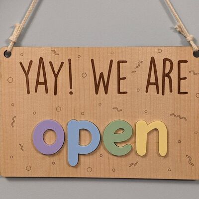 We are open / closed 2-side shop sign door