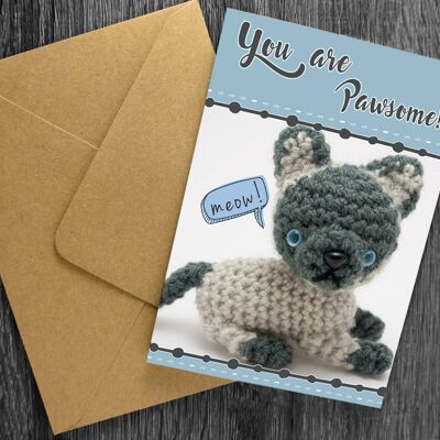 You are pawsome Greeting card, friendship card, BFF card