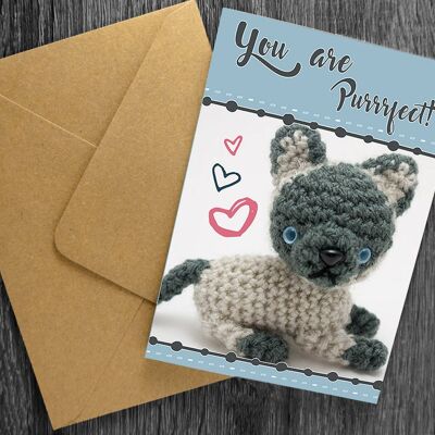 You are purrrfect Greeting card, friendship card, BFF card