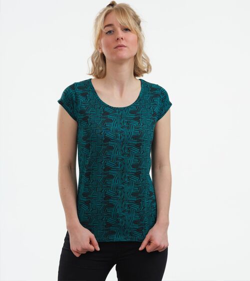 Shirt Asheville Abstract smaragd aus LENZING™ ECOVERO™ Mix