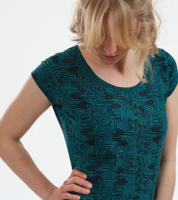 Chemise Asheville Abstract emerald en LENZING™ ECOVERO™ Mix 3