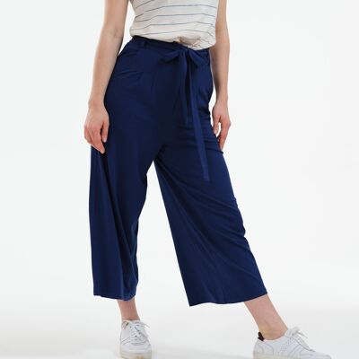Pantalón culotte Sonoma azul oscuro de mezcla LENZING™ ECOVERO™