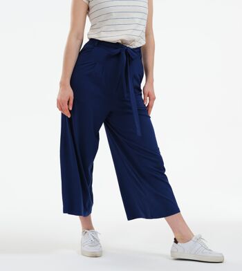 Culotte pantalon Sonoma bleu foncé en mélange LENZING™ ECOVERO™ 1