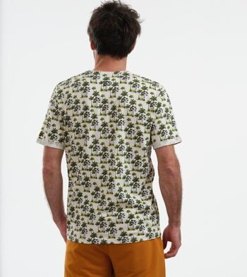 T-shirt Miami ivoire avec palmiers en coton bio 6