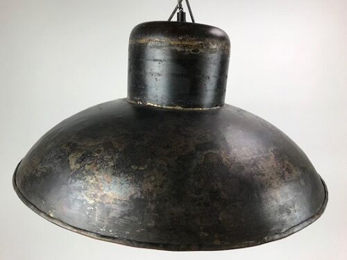Prachtige hanglamp zwart grijs gemaakt van gerecycled metaal in vintage-look