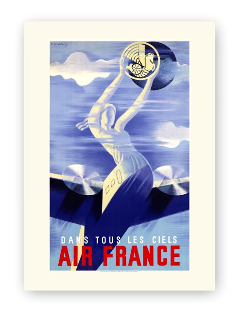 Affiche Air France - Dans tous les ciels - 30x40