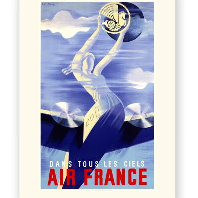 Affiche Air France - Dans tous les ciels - 40x50