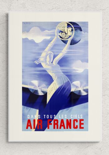 Affiche Air France - Dans tous les ciels - 60x80 en tube 2
