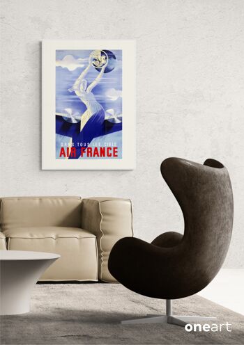 Affiche Air France - Dans tous les ciels - 60x80 en tube 3