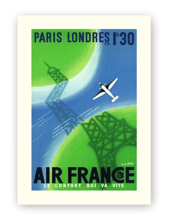 Affiche Air France - Paris Londres - 60x80 en tube 1