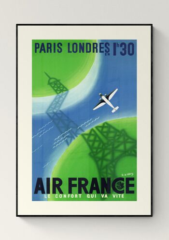 Affiche Air France - Paris Londres - 60x80 en tube 2