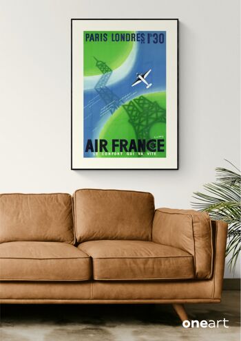 Affiche Air France - Paris Londres - 60x80 en tube 3