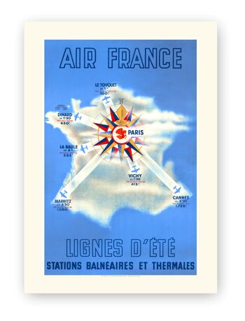 Affiche Air France - Lignes d'été - 40X50 1