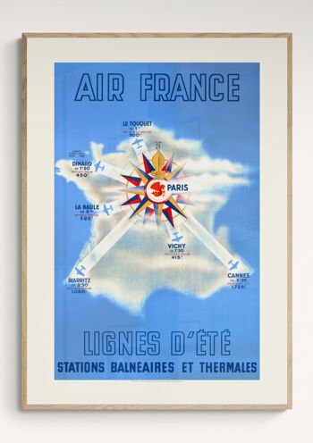 Affiche Air France - Lignes d'été - 40X50 2