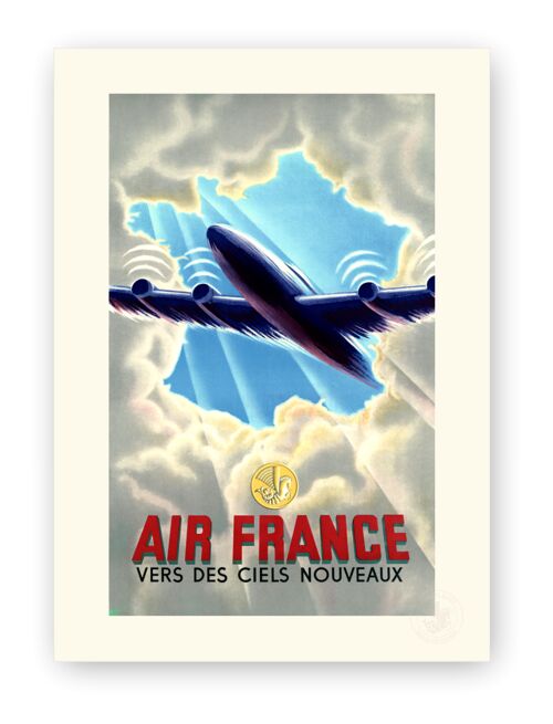 Affiche Air France - Vers des ciels nouveaux - 30x40