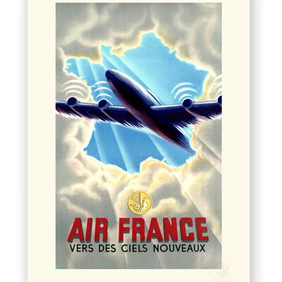 Affiche Air France - Vers des ciels nouveaux - 30x40