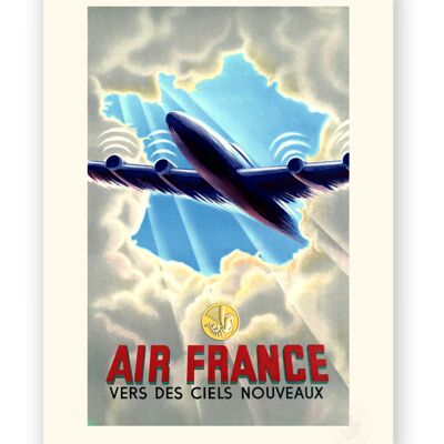 Affiche Air France - Vers des ciels nouveaux - 50x70 en tube