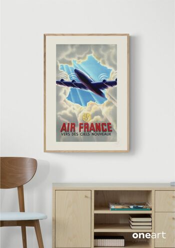 Affiche Air France - Vers des ciels nouveaux - 50x70 en tube 3
