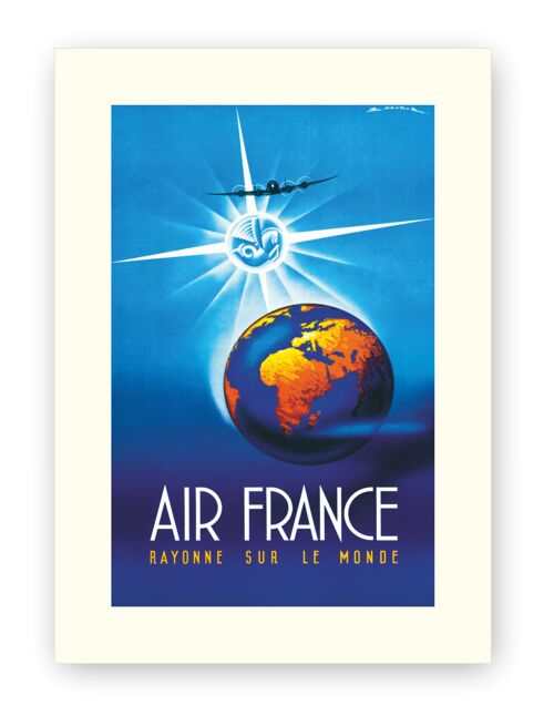 Affiche Air France - Air France rayonne sur le monde - 40x50