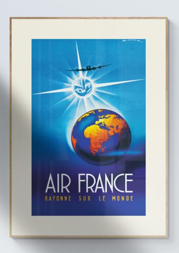 Affiche Air France - Air France rayonne sur le monde - 40x50 2