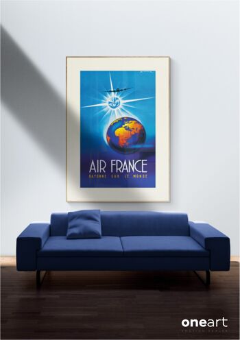 Affiche Air France - Air France rayonne sur le monde - 40x50 3