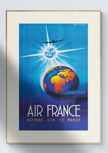 Affiche Air France - Air France rayonne sur le monde - 60x80 en tube 2